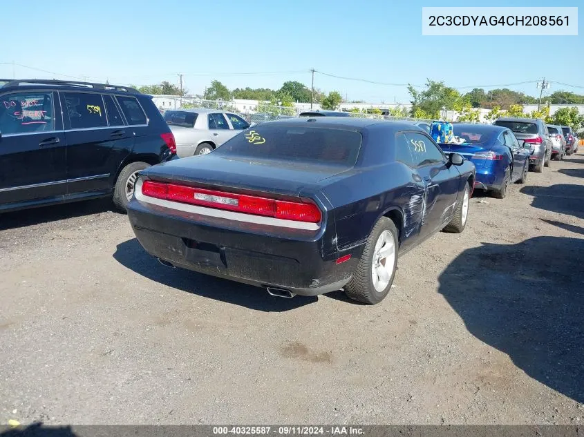 2012 Dodge Challenger Sxt VIN: 2C3CDYAG4CH208561 Lot: 40325587