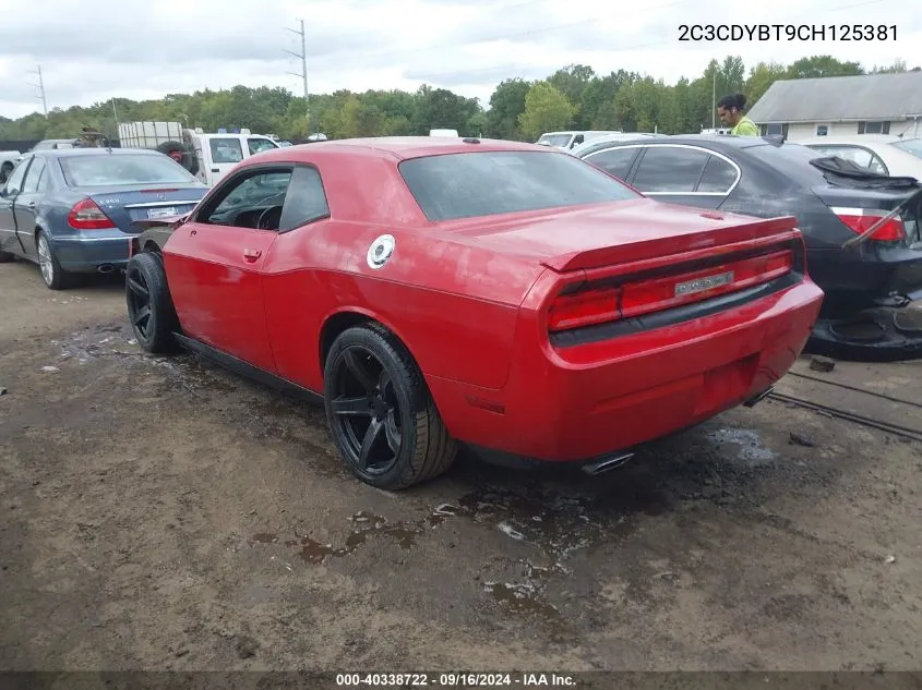 2012 Dodge Challenger R/T VIN: 2C3CDYBT9CH125381 Lot: 40338722