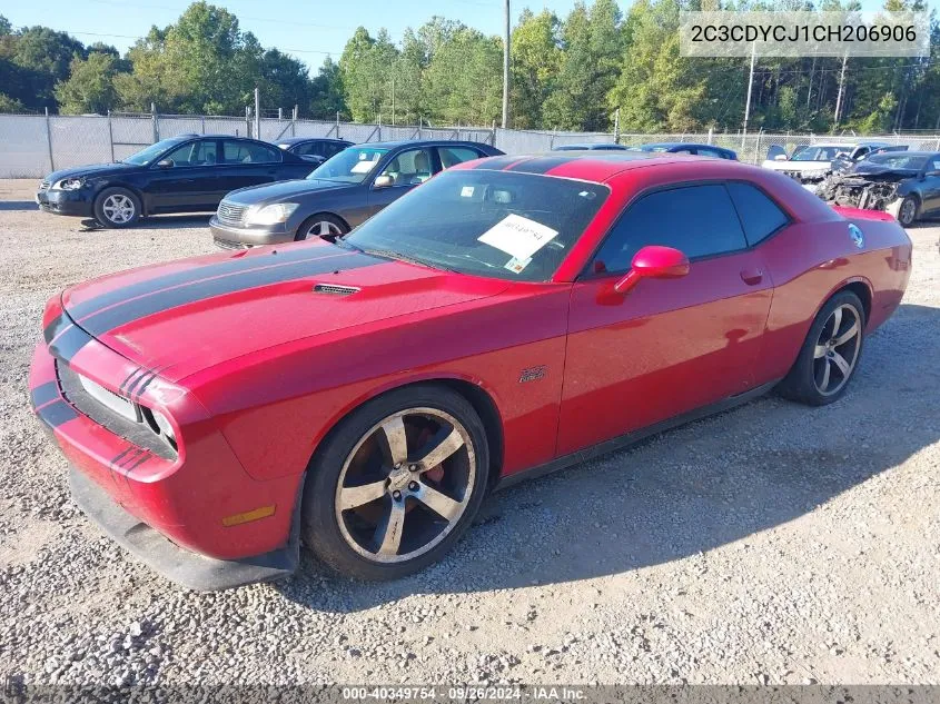 2012 Dodge Challenger Srt-8 VIN: 2C3CDYCJ1CH206906 Lot: 40349754