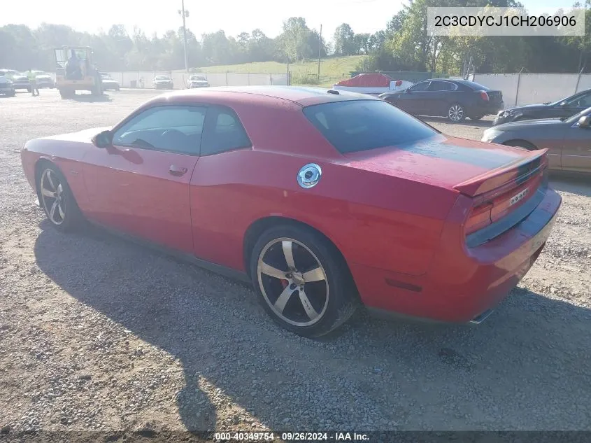 2012 Dodge Challenger Srt-8 VIN: 2C3CDYCJ1CH206906 Lot: 40349754