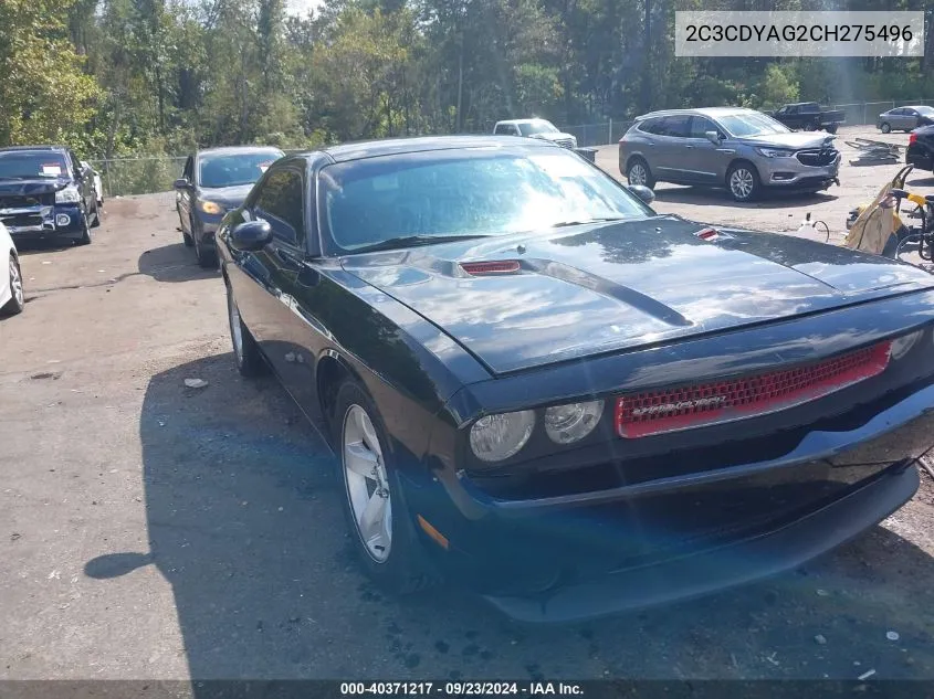 2012 Dodge Challenger Sxt VIN: 2C3CDYAG2CH275496 Lot: 40371217