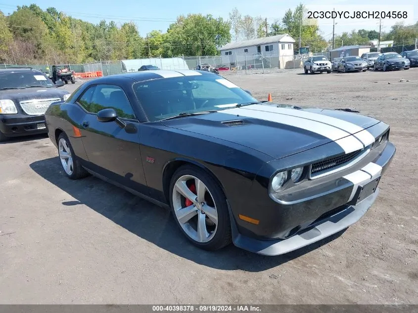 2012 Dodge Challenger Srt8 392 VIN: 2C3CDYCJ8CH204568 Lot: 40398378