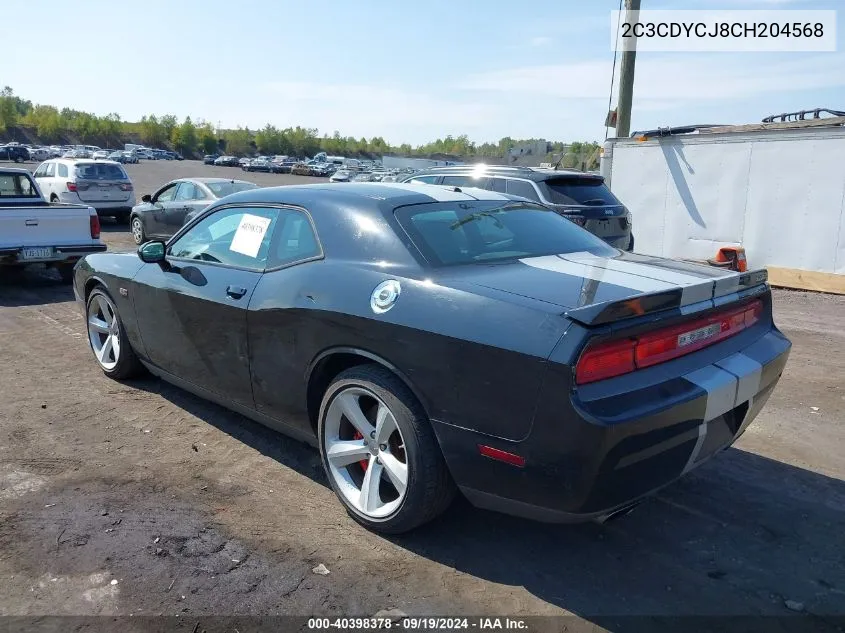 2012 Dodge Challenger Srt8 392 VIN: 2C3CDYCJ8CH204568 Lot: 40398378