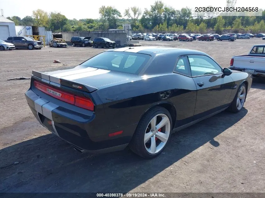 2012 Dodge Challenger Srt8 392 VIN: 2C3CDYCJ8CH204568 Lot: 40398378