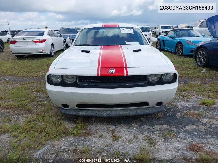 2012 Dodge Challenger Sxt VIN: 2C3CDYAG3CH158400 Lot: 40495762