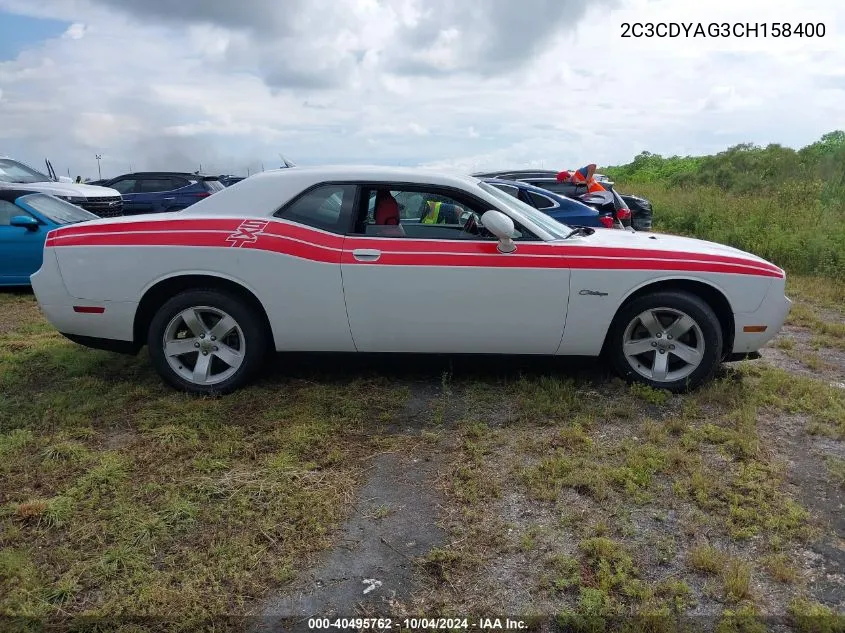 2012 Dodge Challenger Sxt VIN: 2C3CDYAG3CH158400 Lot: 40495762