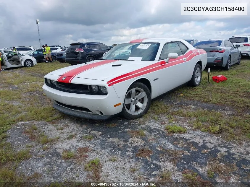 2012 Dodge Challenger Sxt VIN: 2C3CDYAG3CH158400 Lot: 40495762