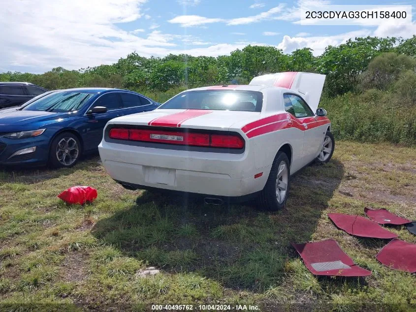 2012 Dodge Challenger Sxt VIN: 2C3CDYAG3CH158400 Lot: 40495762