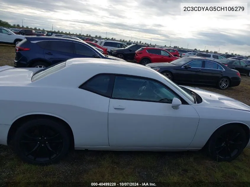 2012 Dodge Challenger Sxt VIN: 2C3CDYAG5CH106279 Lot: 40499228