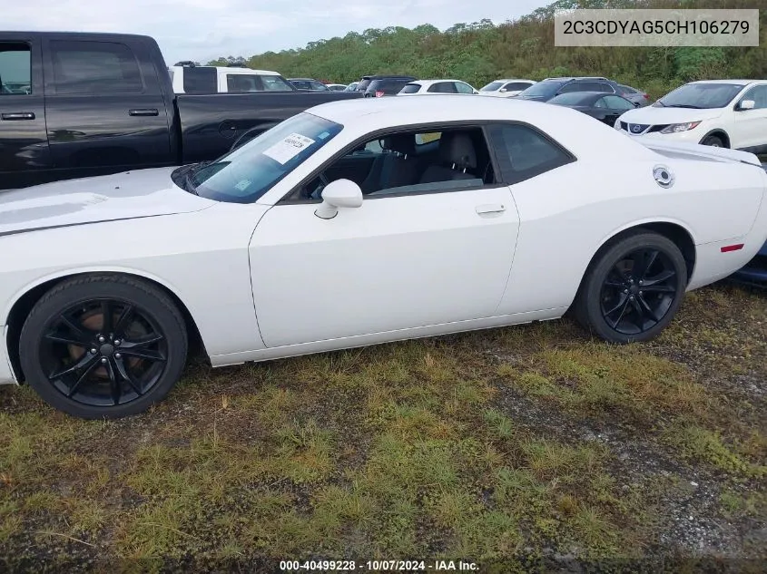 2012 Dodge Challenger Sxt VIN: 2C3CDYAG5CH106279 Lot: 40499228