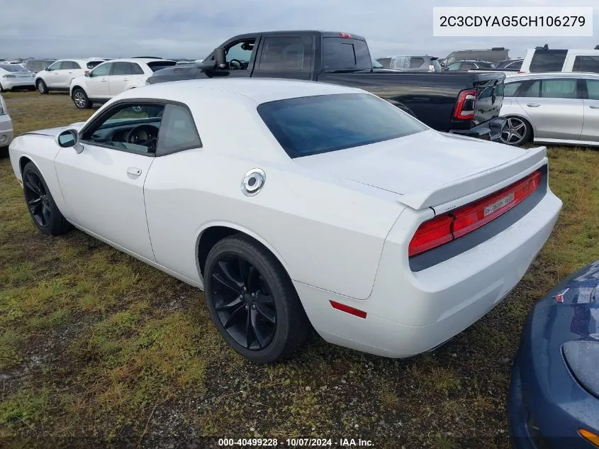 2012 Dodge Challenger Sxt VIN: 2C3CDYAG5CH106279 Lot: 40499228