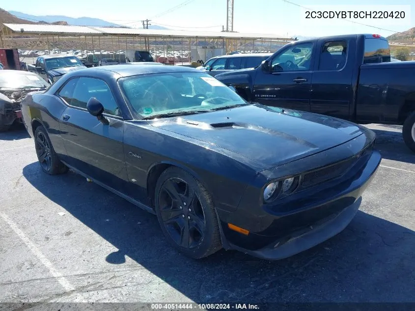 2012 Dodge Challenger R/T VIN: 2C3CDYBT8CH220420 Lot: 40514444