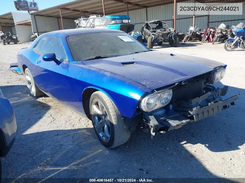 2012 Dodge Challenger Sxt VIN: 2C3CDYAG9CH244021 Lot: 40616457