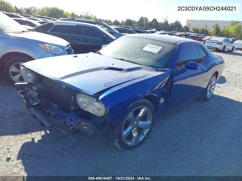 2012 Dodge Challenger Sxt VIN: 2C3CDYAG9CH244021 Lot: 40616457