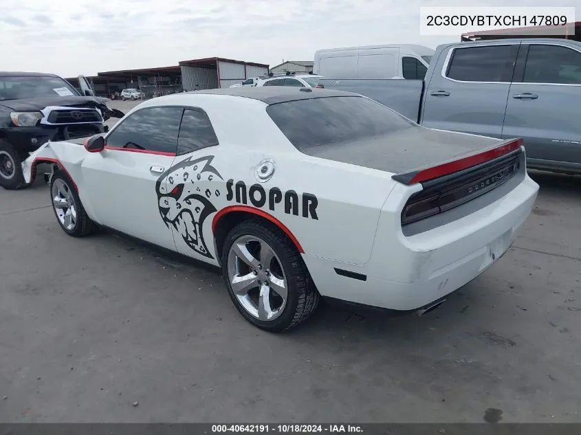 2012 Dodge Challenger R/T VIN: 2C3CDYBTXCH147809 Lot: 40642191