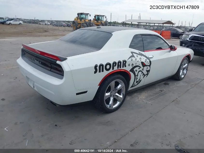 2012 Dodge Challenger R/T VIN: 2C3CDYBTXCH147809 Lot: 40642191