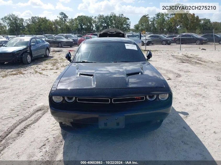 2012 Dodge Challenger Sxt VIN: 2C3CDYAG2CH275210 Lot: 40653863