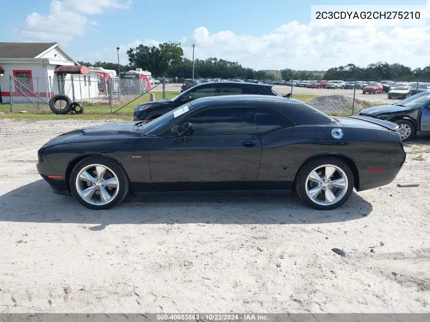 2012 Dodge Challenger Sxt VIN: 2C3CDYAG2CH275210 Lot: 40653863