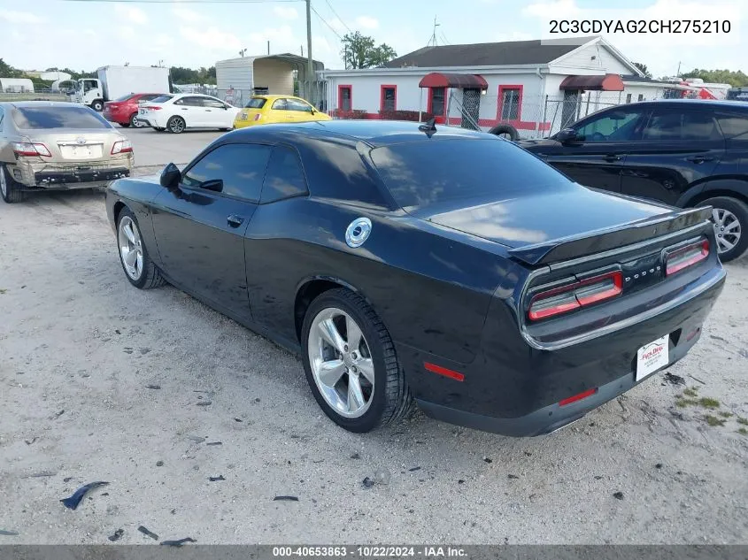 2012 Dodge Challenger Sxt VIN: 2C3CDYAG2CH275210 Lot: 40653863