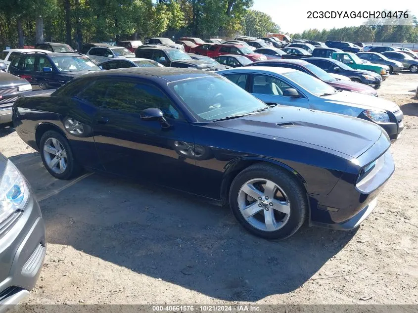 2012 Dodge Challenger Sxt VIN: 2C3CDYAG4CH204476 Lot: 40661576