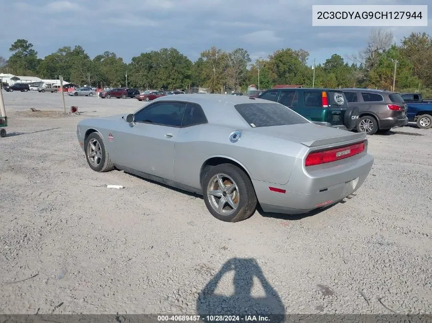 2012 Dodge Challenger Sxt VIN: 2C3CDYAG9CH127944 Lot: 40689457