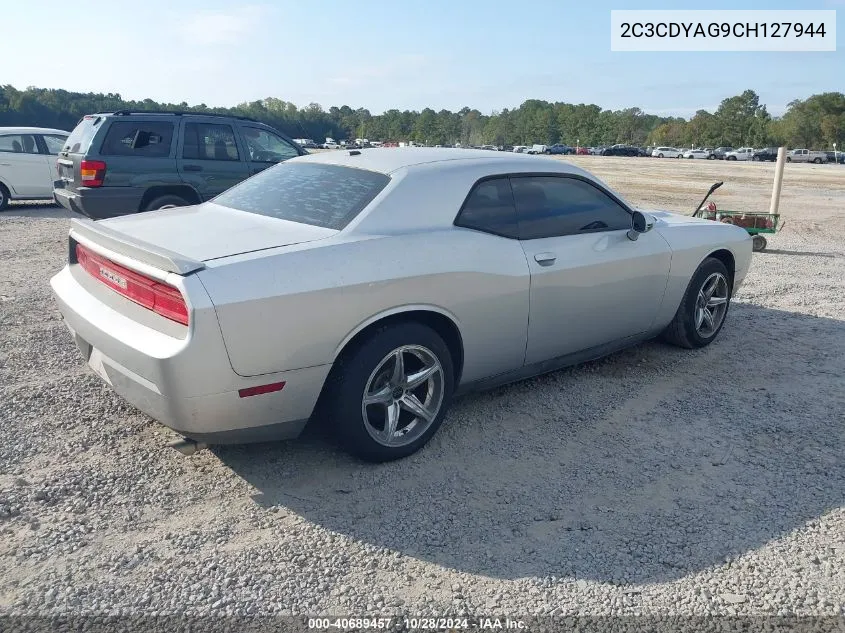 2012 Dodge Challenger Sxt VIN: 2C3CDYAG9CH127944 Lot: 40689457