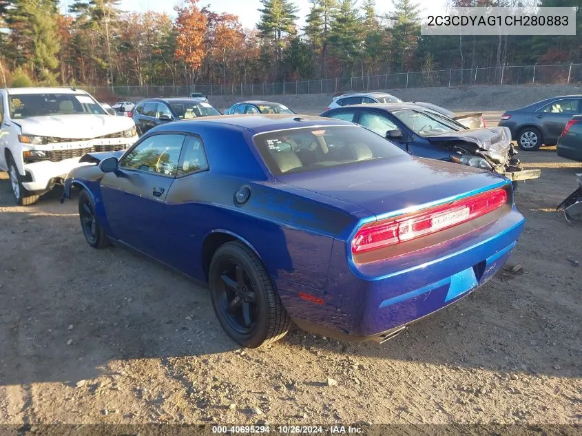 2012 Dodge Challenger Sxt VIN: 2C3CDYAG1CH280883 Lot: 40695294