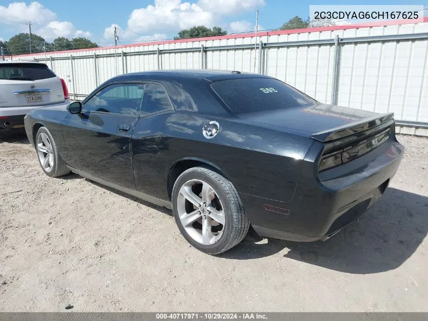 2012 Dodge Challenger Sxt VIN: 2C3CDYAG6CH167625 Lot: 40717971