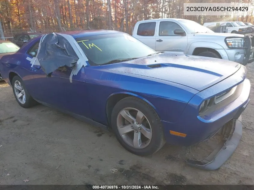 2012 Dodge Challenger Sxt VIN: 2C3CDYAG5CH294429 Lot: 40736976