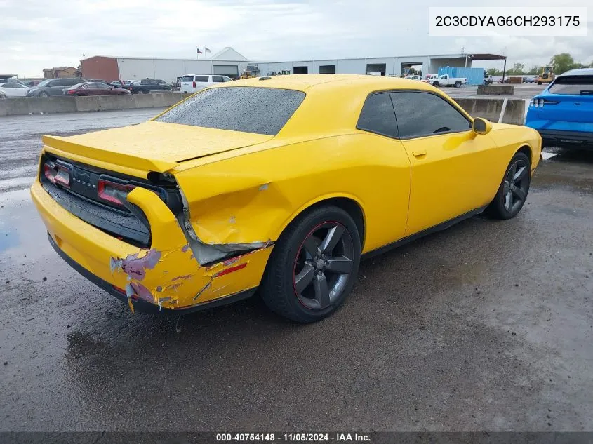 2C3CDYAG6CH293175 2012 Dodge Challenger Rallye Redline