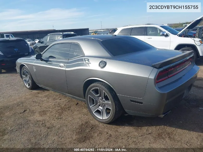 2012 Dodge Challenger R/T VIN: 2C3CDYBT9CH155755 Lot: 40754292