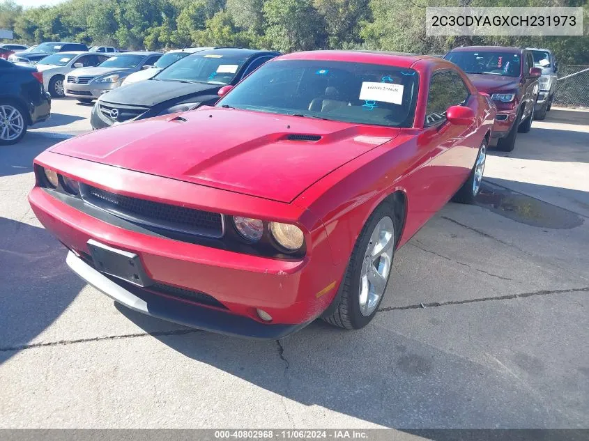 2012 Dodge Challenger Sxt VIN: 2C3CDYAGXCH231973 Lot: 40802968