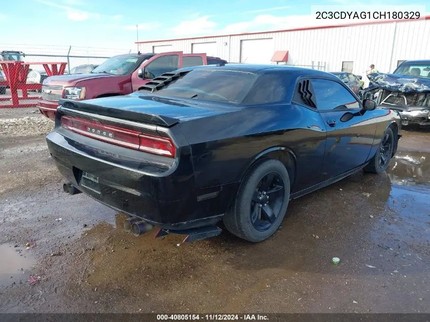 2012 Dodge Challenger Sxt VIN: 2C3CDYAG1CH180329 Lot: 40805154