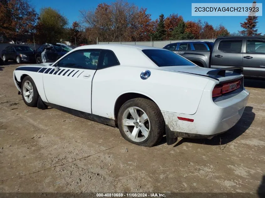 2012 Dodge Challenger Sxt VIN: 2C3CDYAG4CH213923 Lot: 40810659