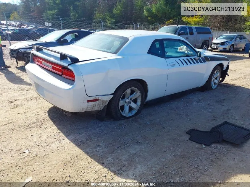 2012 Dodge Challenger Sxt VIN: 2C3CDYAG4CH213923 Lot: 40810659