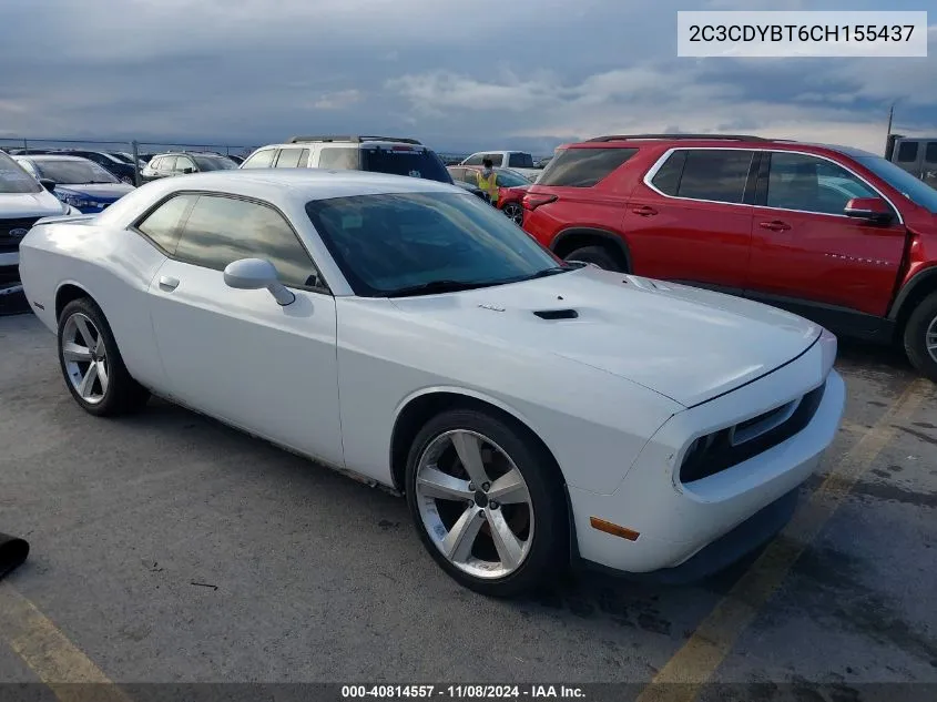 2012 Dodge Challenger R/T VIN: 2C3CDYBT6CH155437 Lot: 40814557