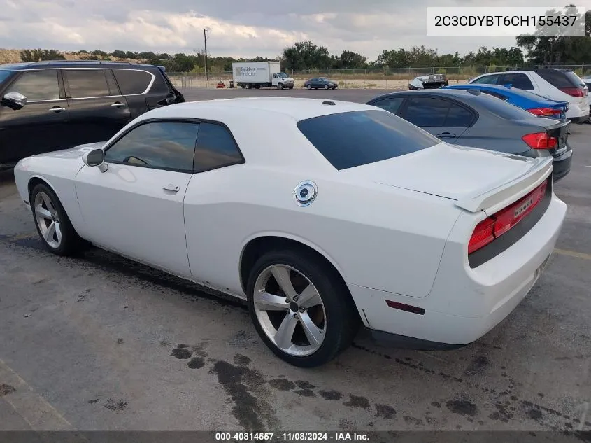 2012 Dodge Challenger R/T VIN: 2C3CDYBT6CH155437 Lot: 40814557