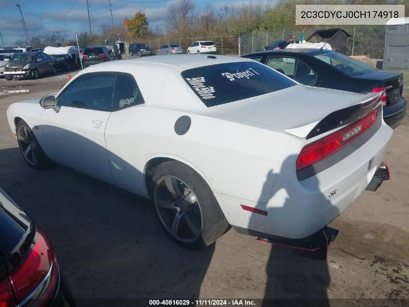 2C3CDYCJ0CH174918 2012 Dodge Challenger Srt8 392