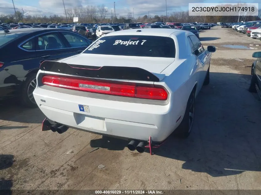 2C3CDYCJ0CH174918 2012 Dodge Challenger Srt8 392