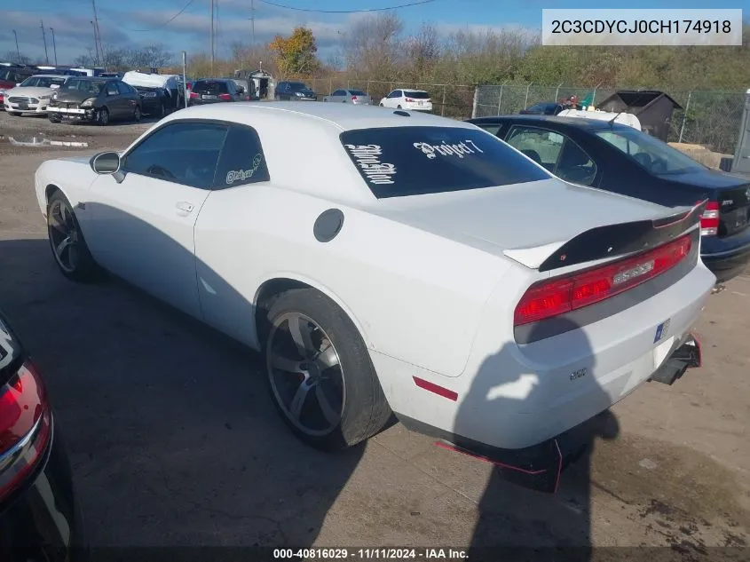 2C3CDYCJ0CH174918 2012 Dodge Challenger Srt8 392