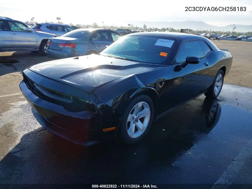 2C3CDYAG6CH258183 2012 Dodge Challenger Sxt