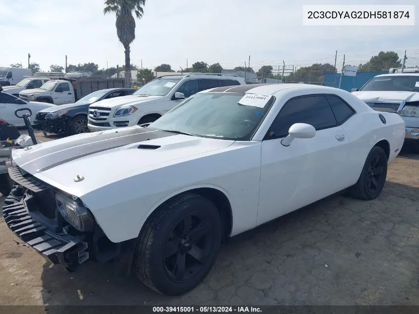 2013 Dodge Challenger Sxt VIN: 2C3CDYAG2DH581874 Lot: 39415001