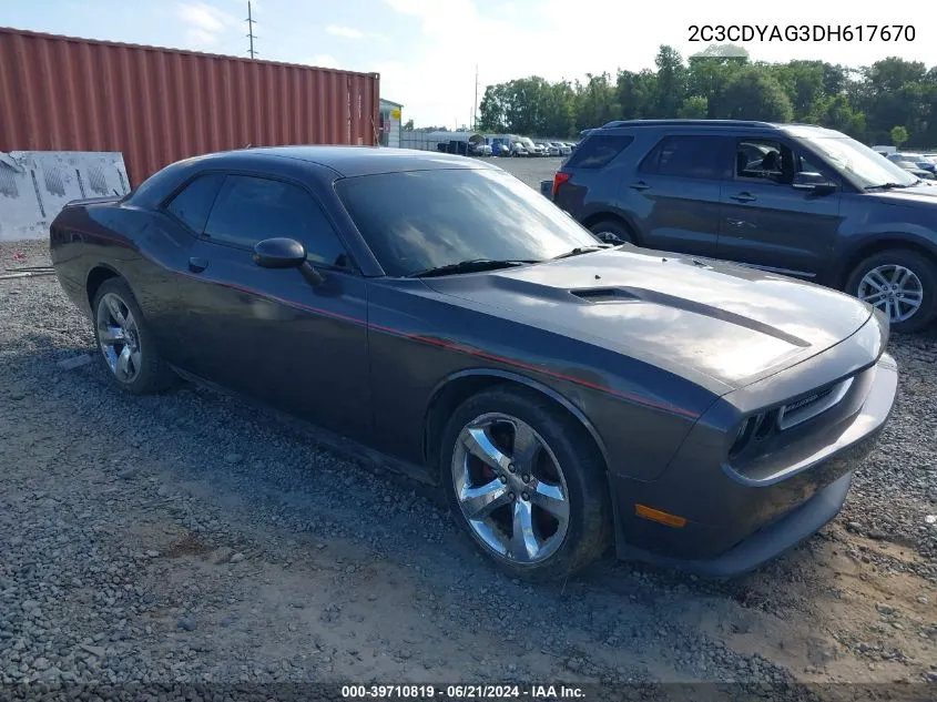 2013 Dodge Challenger Sxt VIN: 2C3CDYAG3DH617670 Lot: 39710819