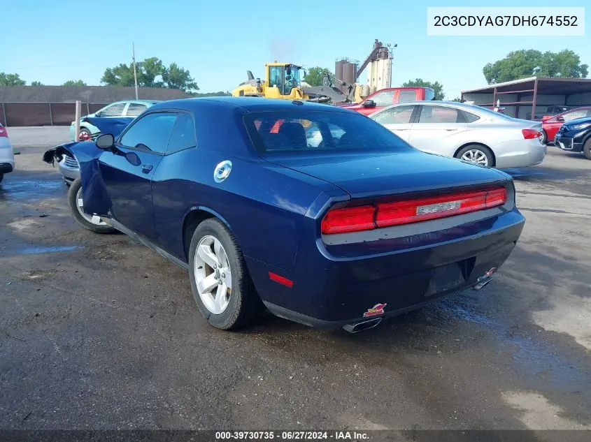 2013 Dodge Challenger Sxt VIN: 2C3CDYAG7DH674552 Lot: 39730735