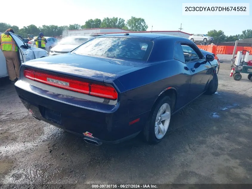 2C3CDYAG7DH674552 2013 Dodge Challenger Sxt