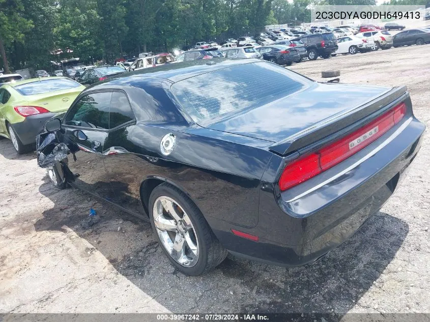 2013 Dodge Challenger Sxt VIN: 2C3CDYAG0DH649413 Lot: 39967242