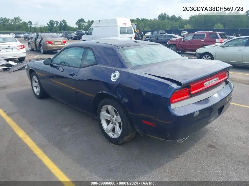 2013 Dodge Challenger Sxt VIN: 2C3CDYAG8DH569728 Lot: 39986868