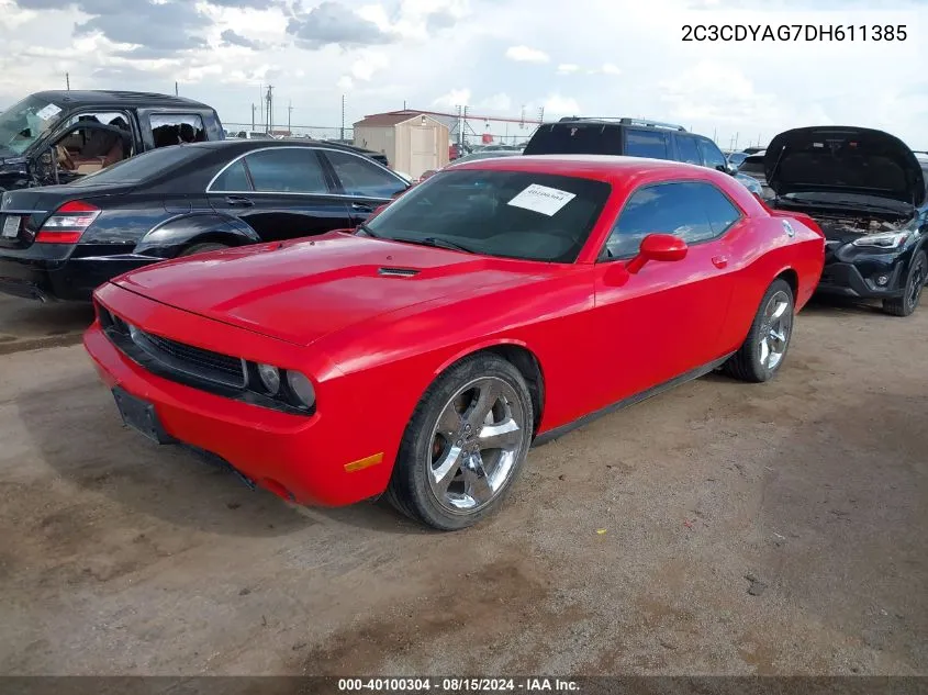 2C3CDYAG7DH611385 2013 Dodge Challenger Sxt