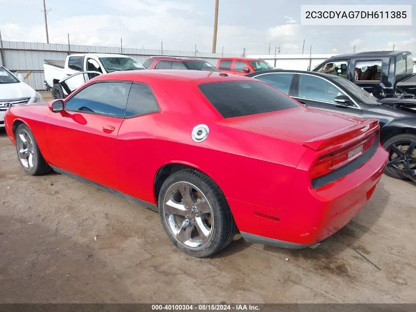 2C3CDYAG7DH611385 2013 Dodge Challenger Sxt