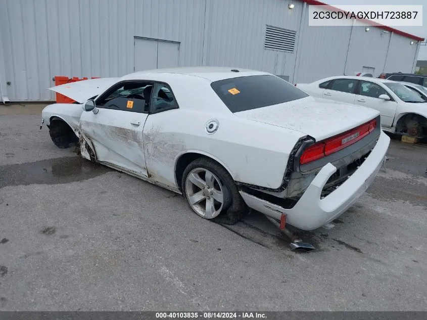 2C3CDYAGXDH723887 2013 Dodge Challenger Sxt